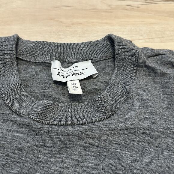 & OTHER STORIES Women M Sweater Frill 100% Merino Wool Long Sleeve Gray - Picture 4 of 8